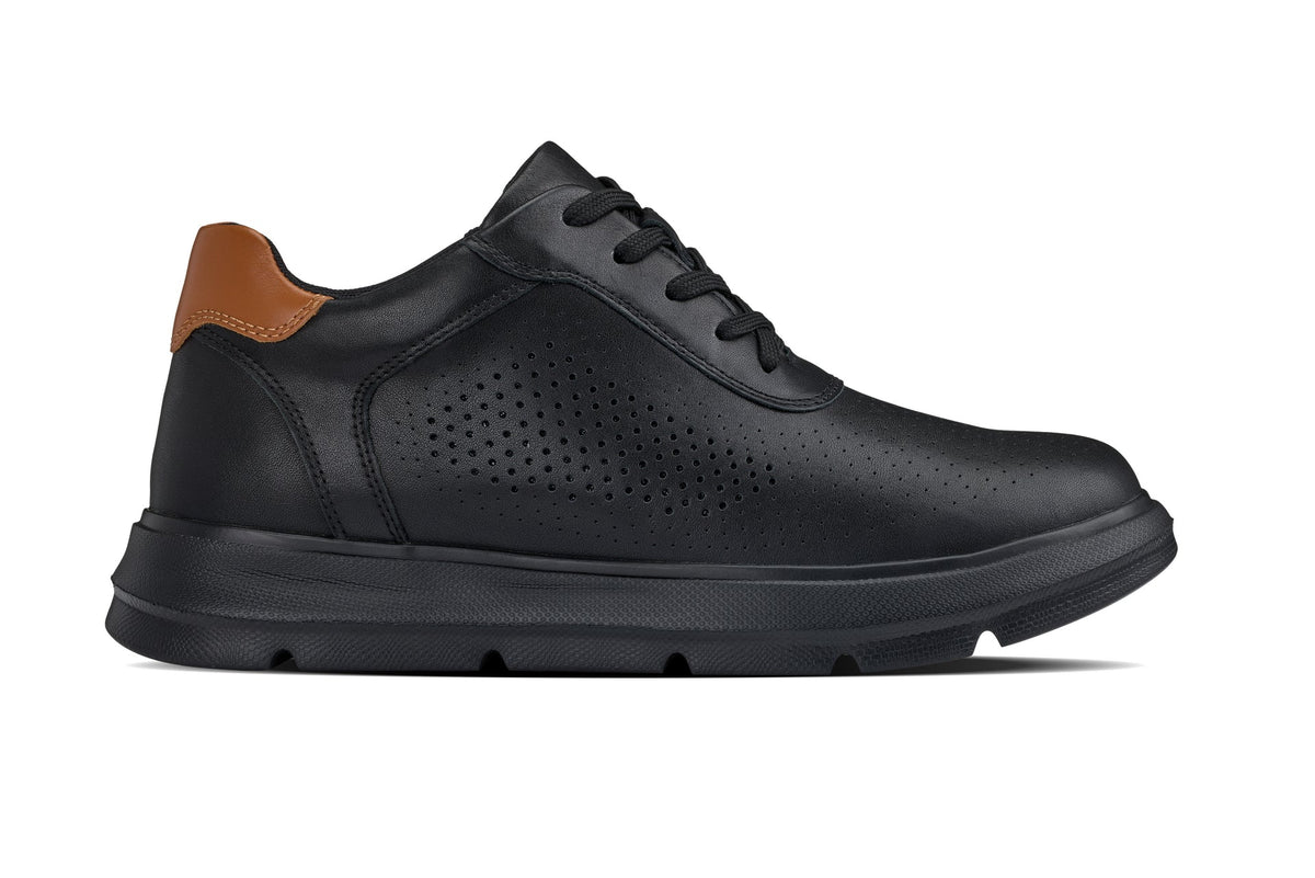 CALTO J1580 2.6-Inch Taller Black/Black Sole Lightweight Casual Walkers