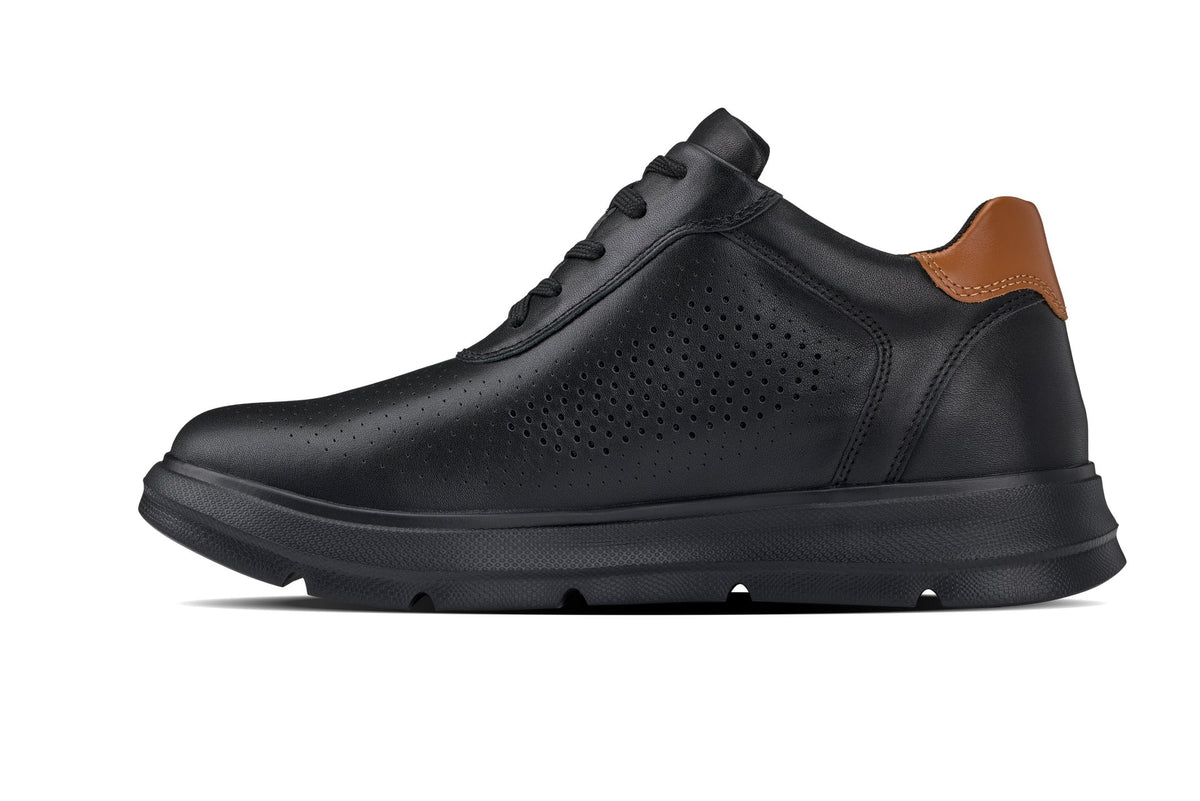 CALTO J1580 2.6-Inch Taller Black/Black Sole Lightweight Casual Walkers