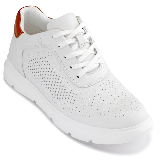 CALTO J1581 2.6-Inch Taller White Lightweight Casual Walkers