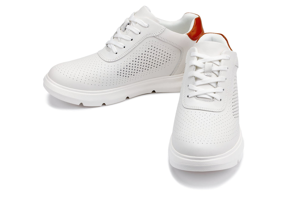 CALTO J1581 2.6-Inch Taller White Lightweight Casual Walkers