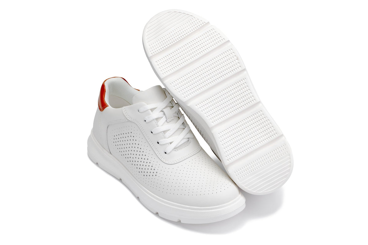 CALTO J1581 2.6-Inch Taller White Lightweight Casual Walkers
