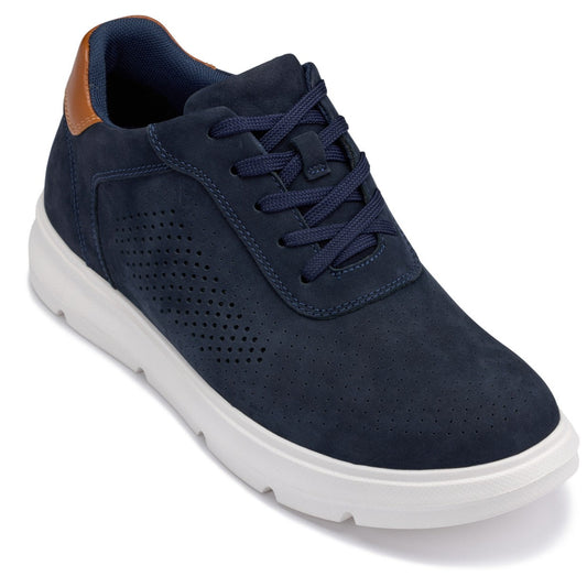 CALTO J1582 2.6-Inch Taller Navy Lightweight Casual Walkers