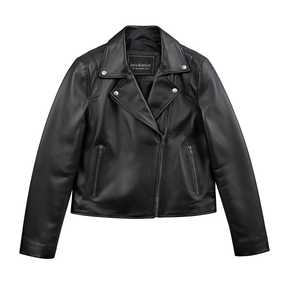 Serena Women's Black Asymmetrical Leather Jacket