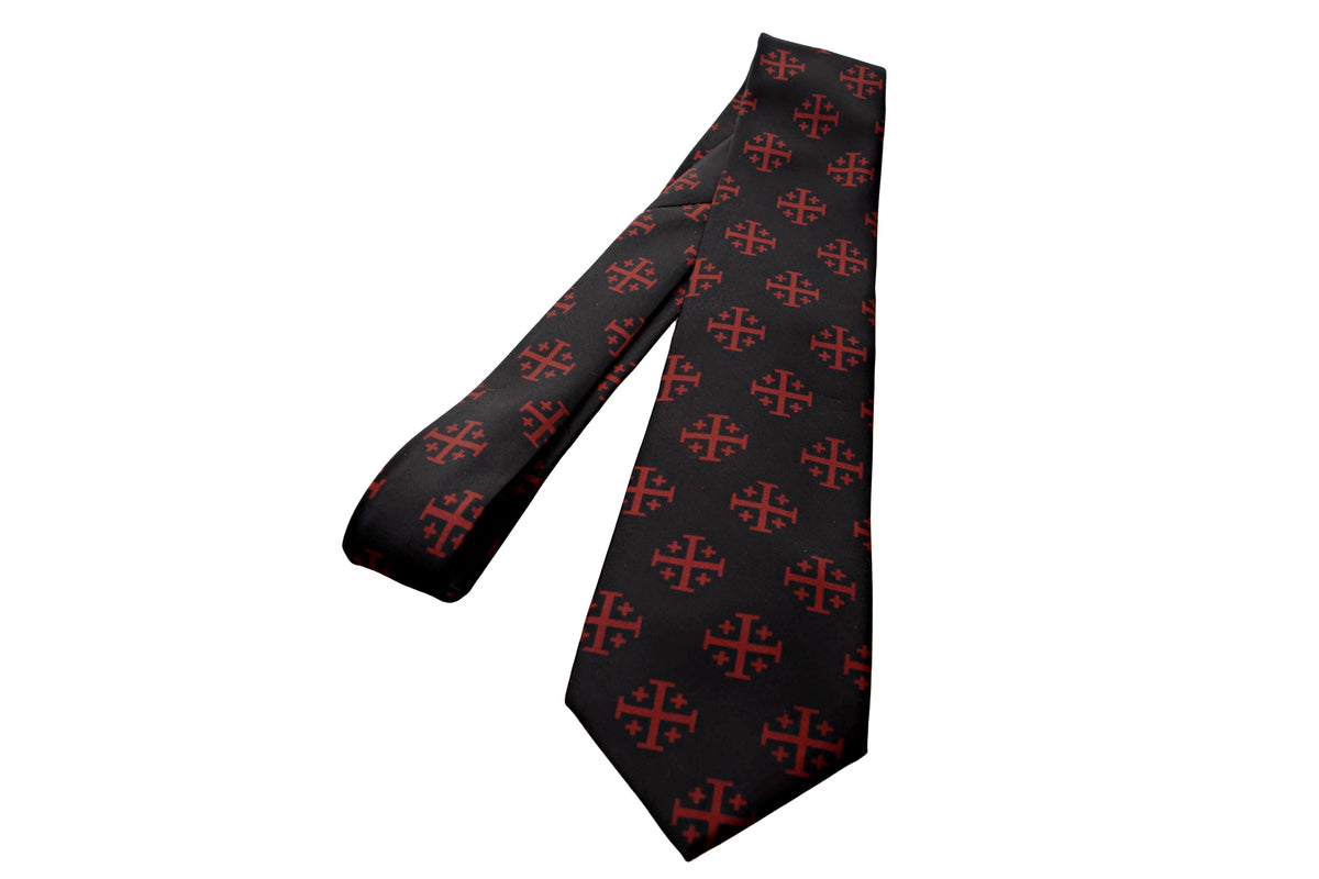Extra Long Red Jerusalem Cross Necktie