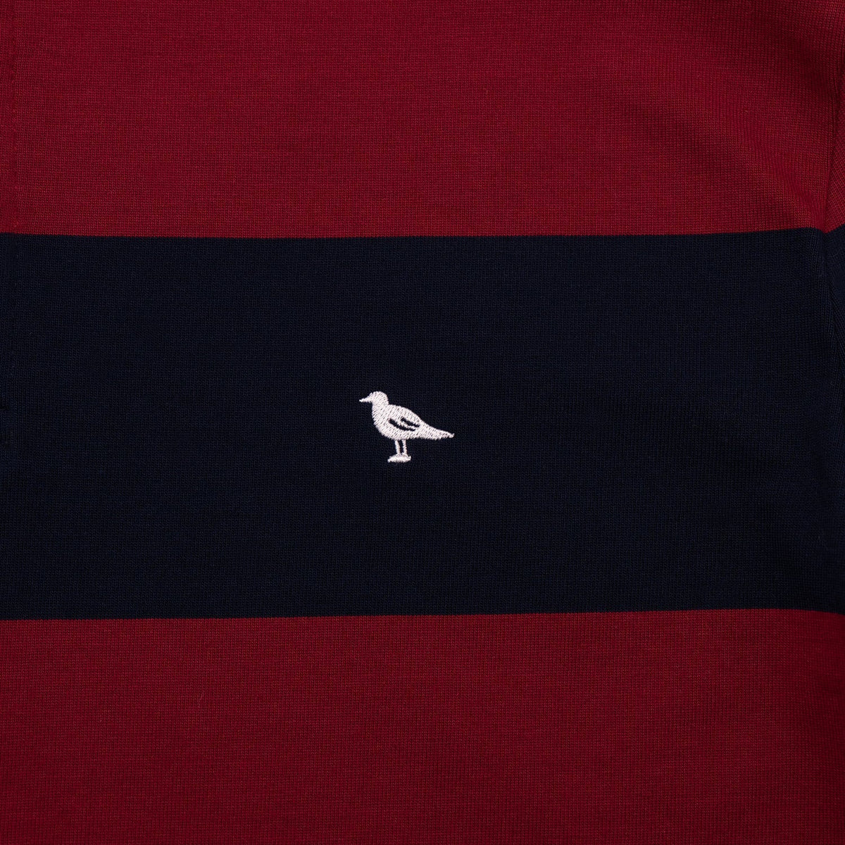 Classic Striped Rugby Shirt in Cranberry and Navy