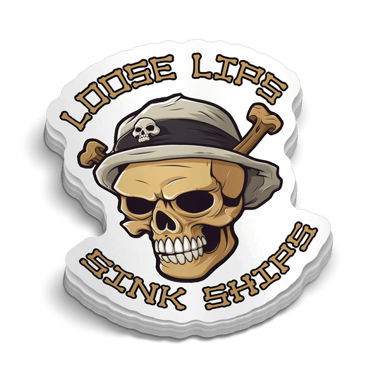 Loose Lips Hard Hat Decal