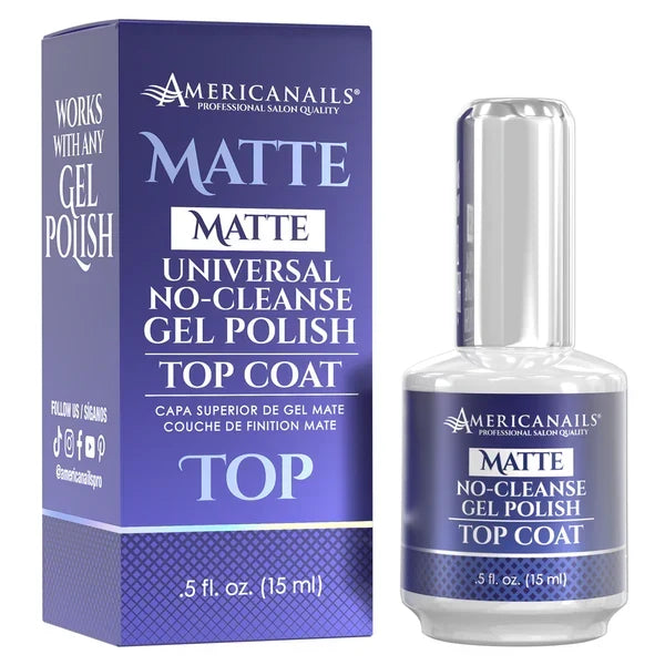 AmericaNails - No-Cleanse Gel Polish Top Coat | Matte Finish, 0.5 oz