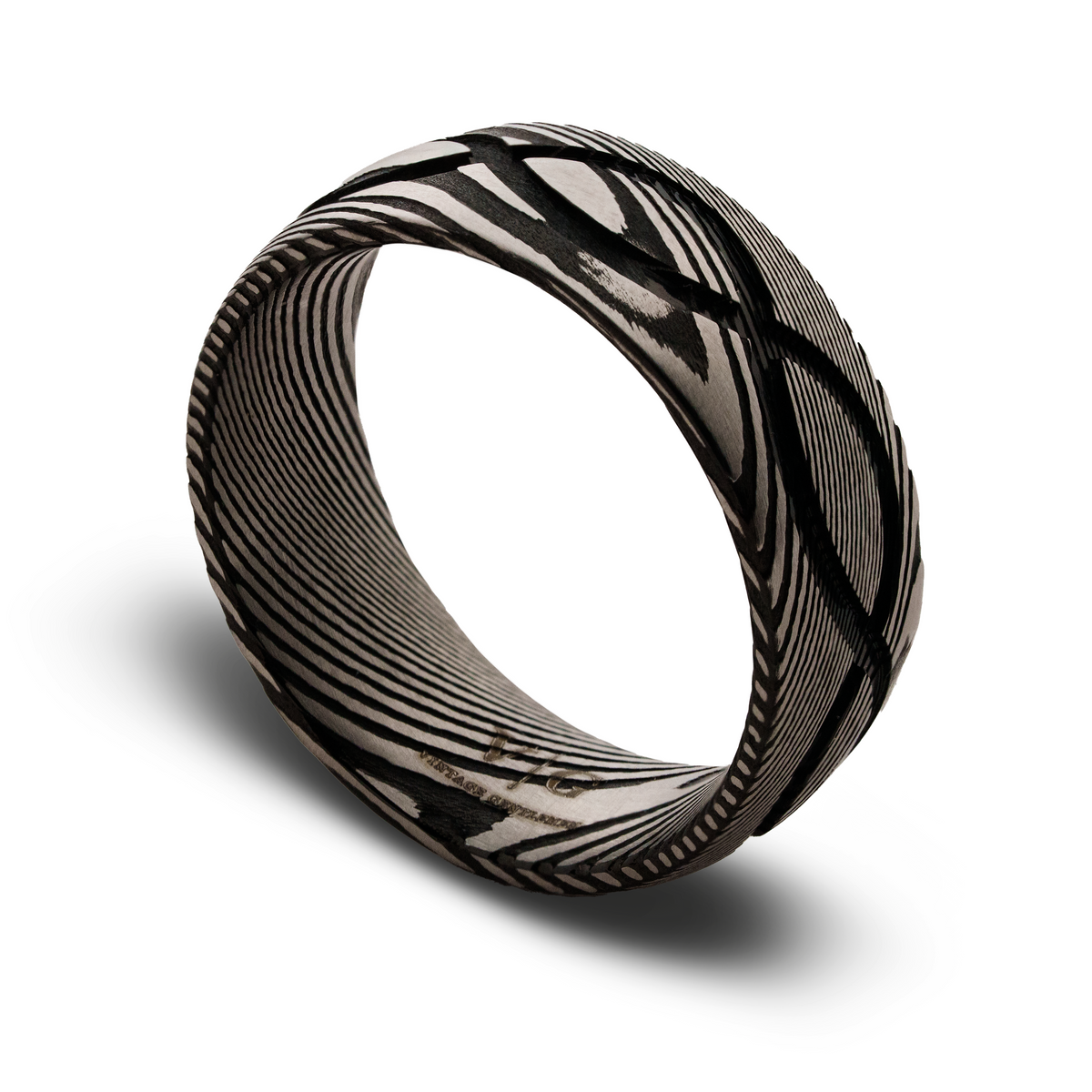 The Labyrinth 8mm Damascus Steel Ring