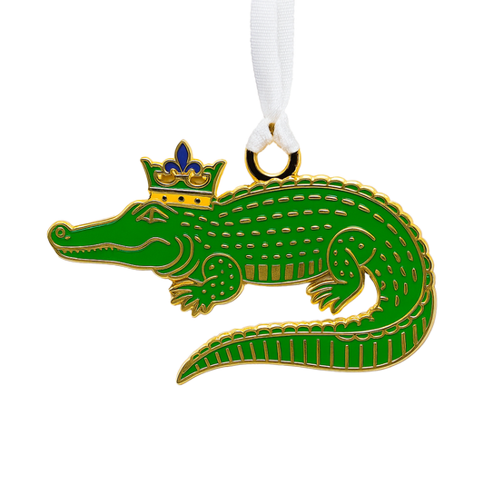 Alligator Enamel Holiday Ornament