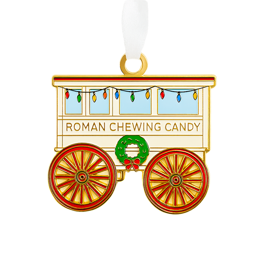 Roman Candy Cart Enamel Holiday Ornament