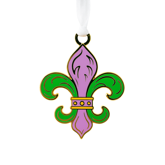 Mardi Gras Fleur de Lis Enamel Holiday Ornament