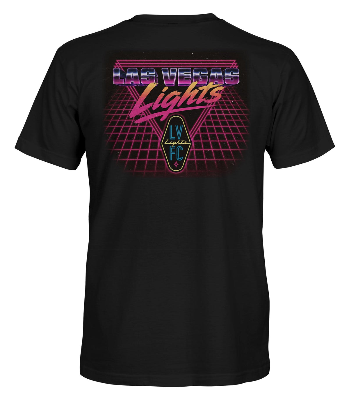Las Vegas Lights 80s Graphic Cotton T-Shirt - Black