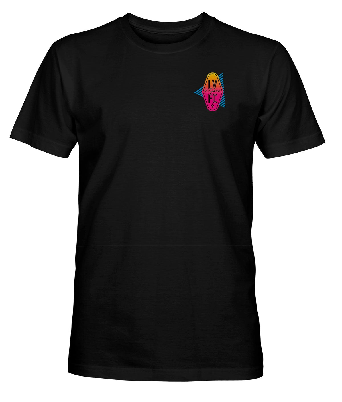 Las Vegas Lights 80s Graphic Cotton T-Shirt - Black