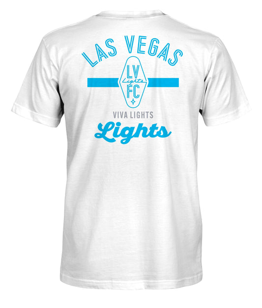 Las Vegas Lights Bar Cotton T-Shirt - White