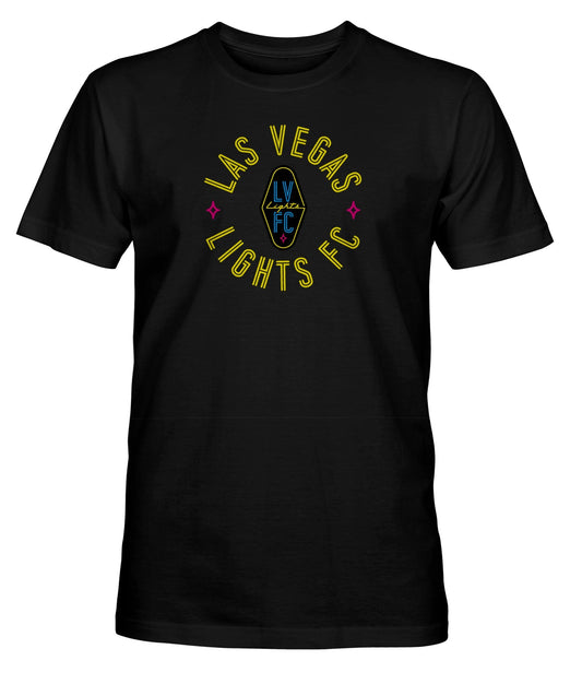 Las Vegas Lights Established Cotton T-Shirt - Black