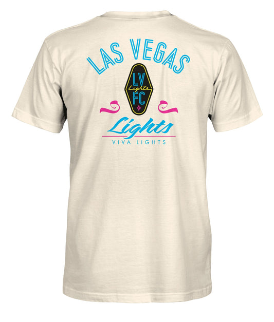 Las Vegas Lights Team Flourish Cotton T-Shirt - Natural