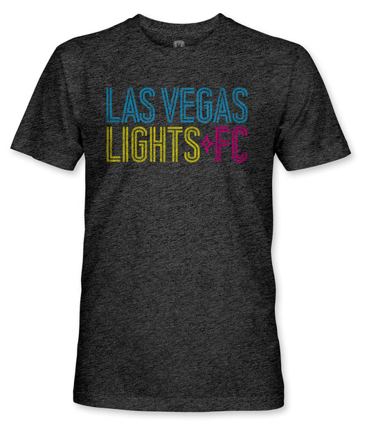 Las Vegas Lights FC Club Wordmark Vintage Triblend T-Shirt - Black