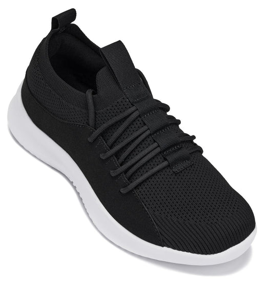 CALTO Q132 2.4-Inch Taller Black/White Sole Ultra-Lightweight Sneakers