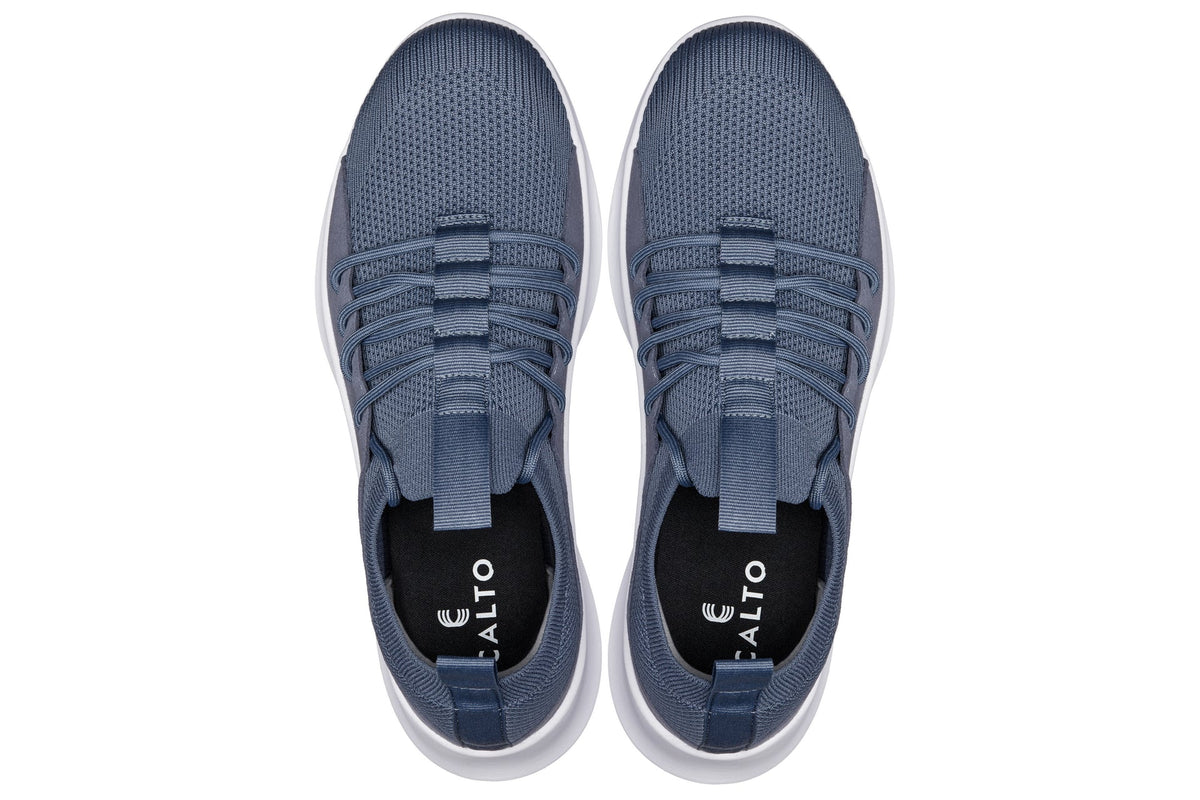 CALTO Q133 2.4-Inch Taller Light Slate Gray/White Sole Ultra-Lightweight Sneakers