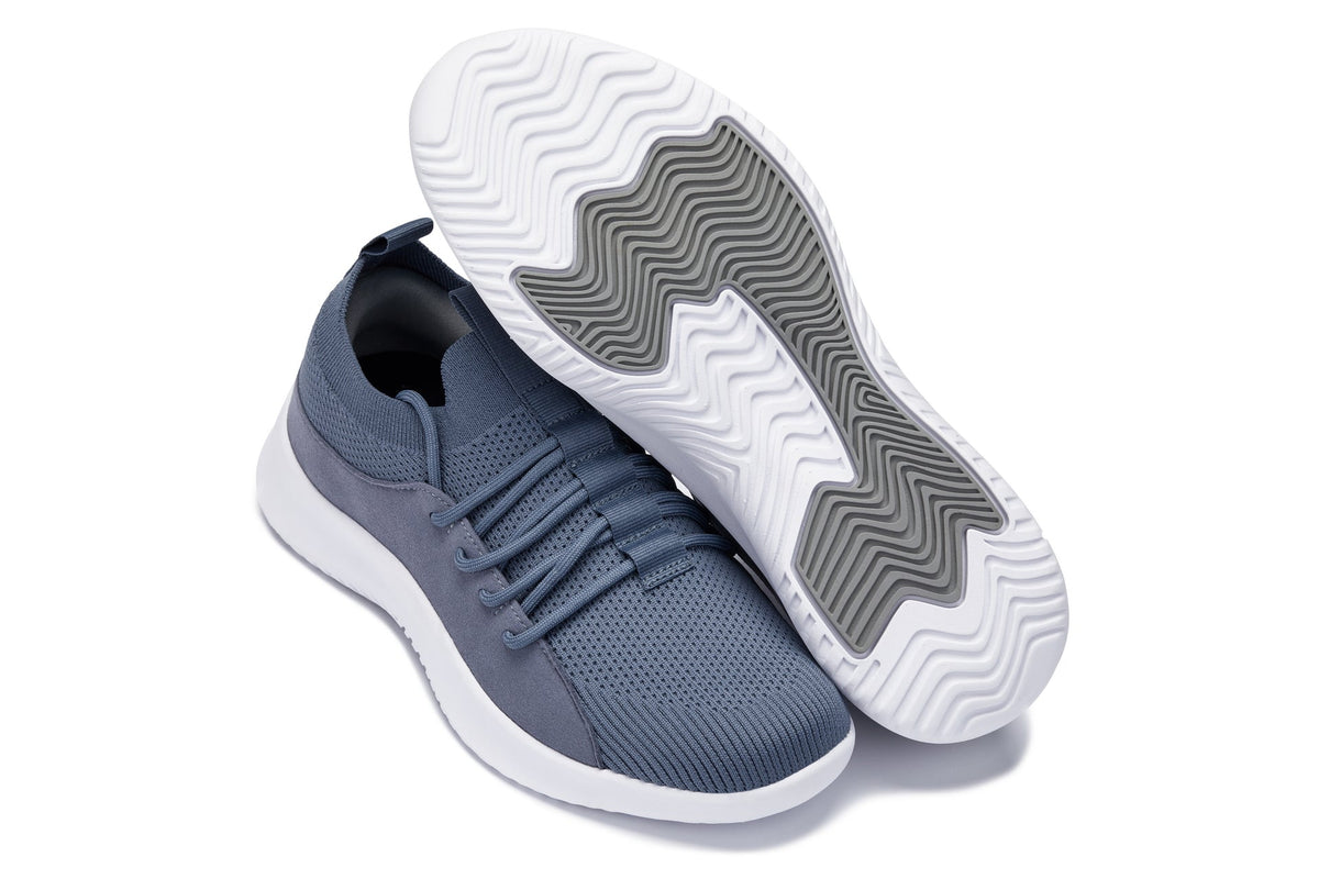 CALTO Q133 2.4-Inch Taller Light Slate Gray/White Sole Ultra-Lightweight Sneakers