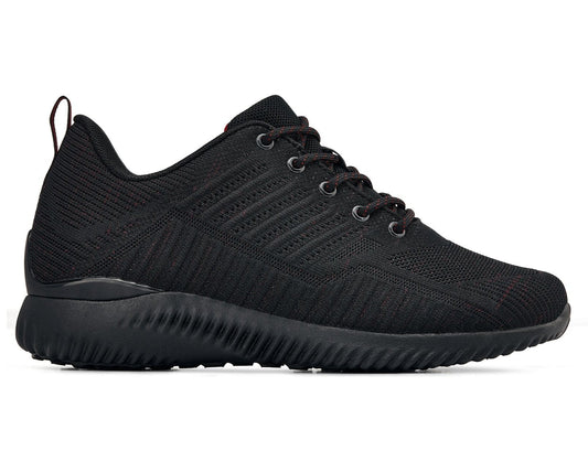 CALTO Q211 2.6-Inch Taller Black/Red Ultra-Lightweight Sneakers
