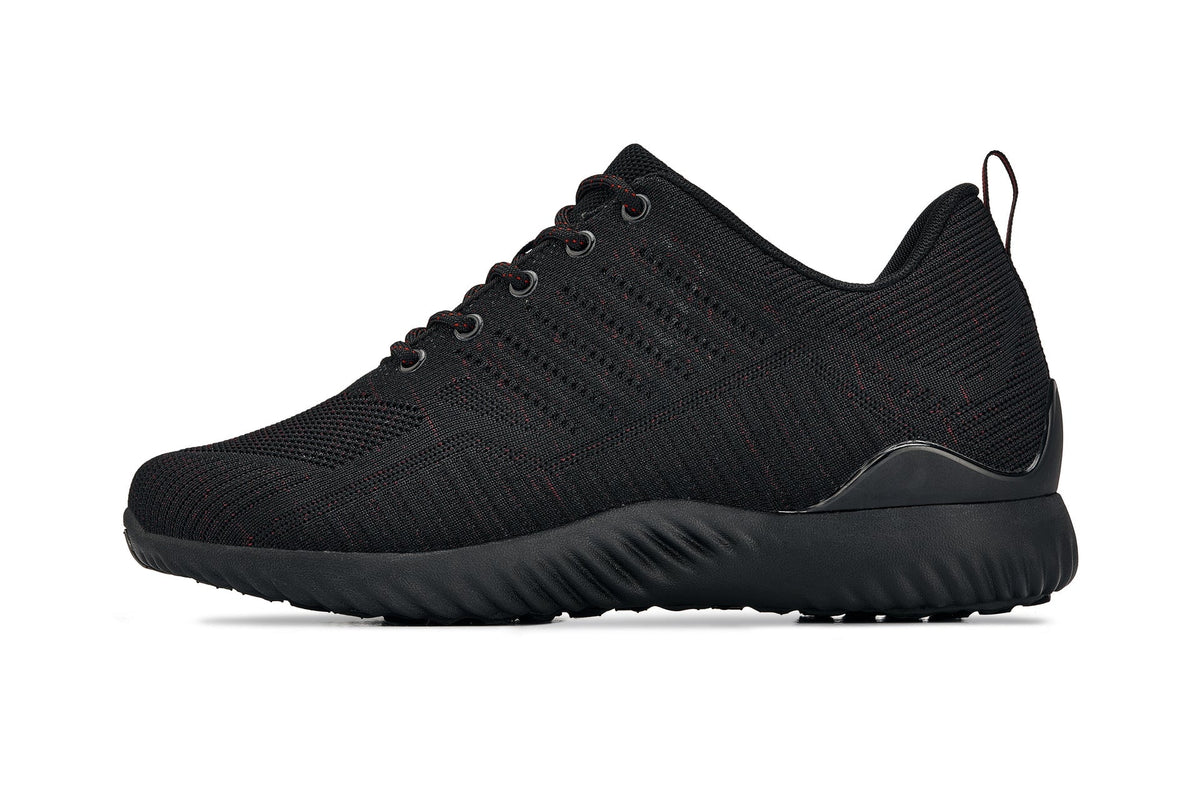 CALTO Q211 2.6-Inch Taller Black/Red Ultra-Lightweight Sneakers