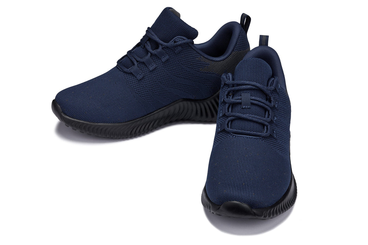CALTO Q217 Men's Elevator Sneakers – 2.4 Inches Taller (Navy/Grey) – Ultra Lightweight