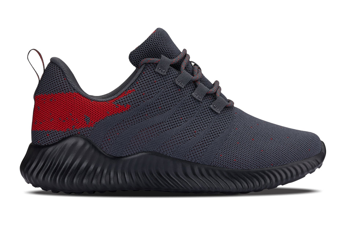 CALTO Q218 2.4-Inch Taller Grey/Red Ultra-Lightweight Sneakers