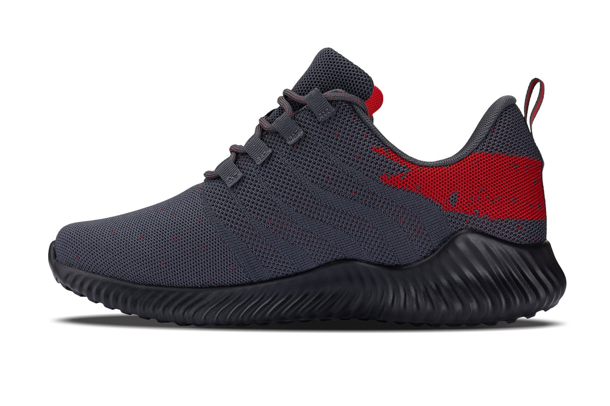 CALTO Q218 2.4-Inch Taller Grey/Red Ultra-Lightweight Sneakers