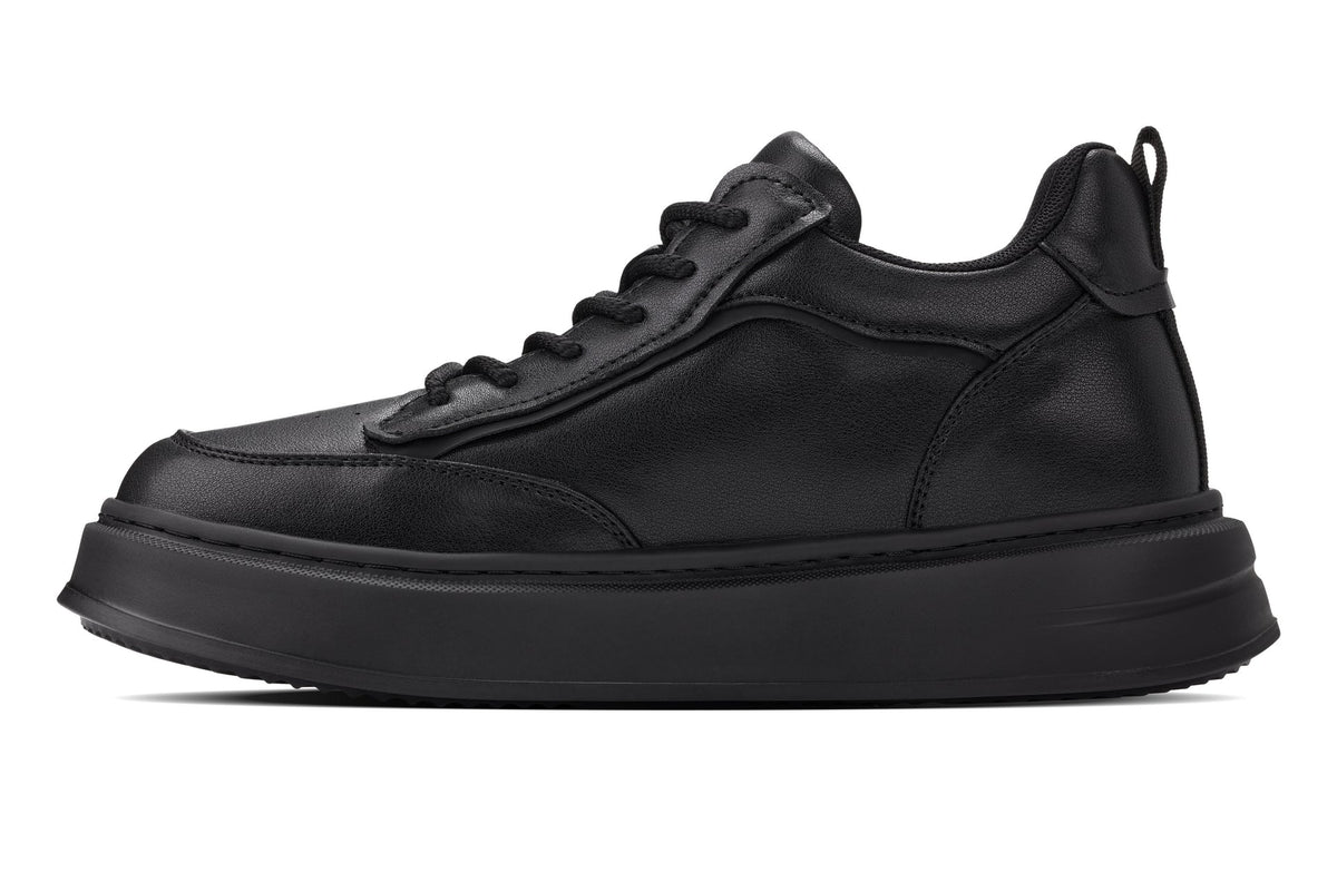 CALTO - Q430 - 2.6 Inches Taller Lightweight (Black/Black Sole) - Chunky Sole Sneakers