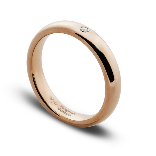 The Rosé Tungsten Ring with Rose Gold Finish