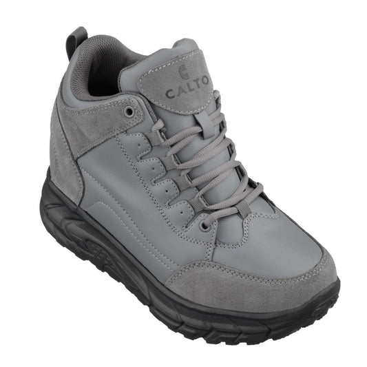 CALTO S22799 4-Inch Taller Grey Hiking Style Boots