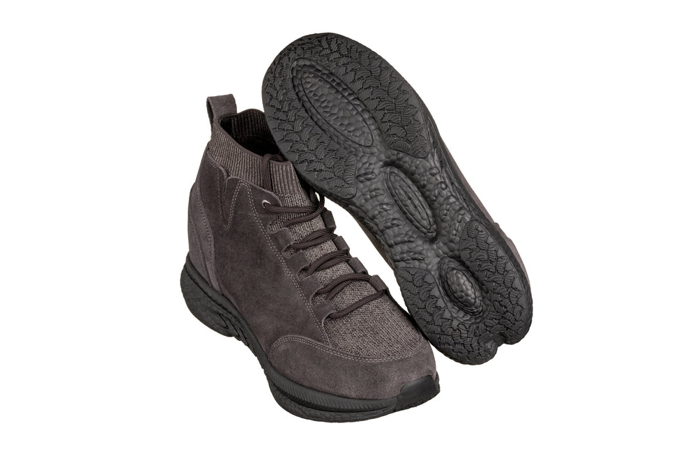 CALTO S23203 3-Inch Taller Dark Brown Sneakers
