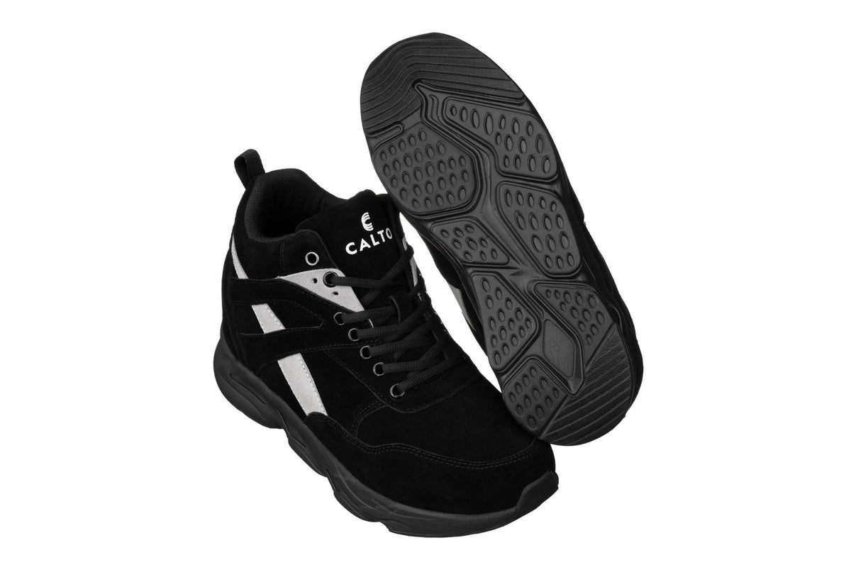 CALTO S33594 4-Inch Taller Black/Grey Sneakers