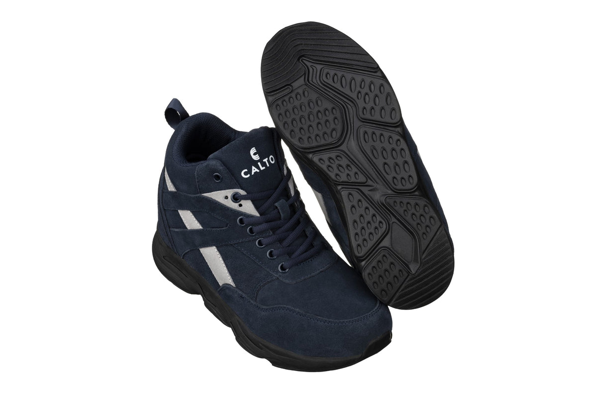 CALTO S33595 4-Inch Taller Blue/Grey Sneakers