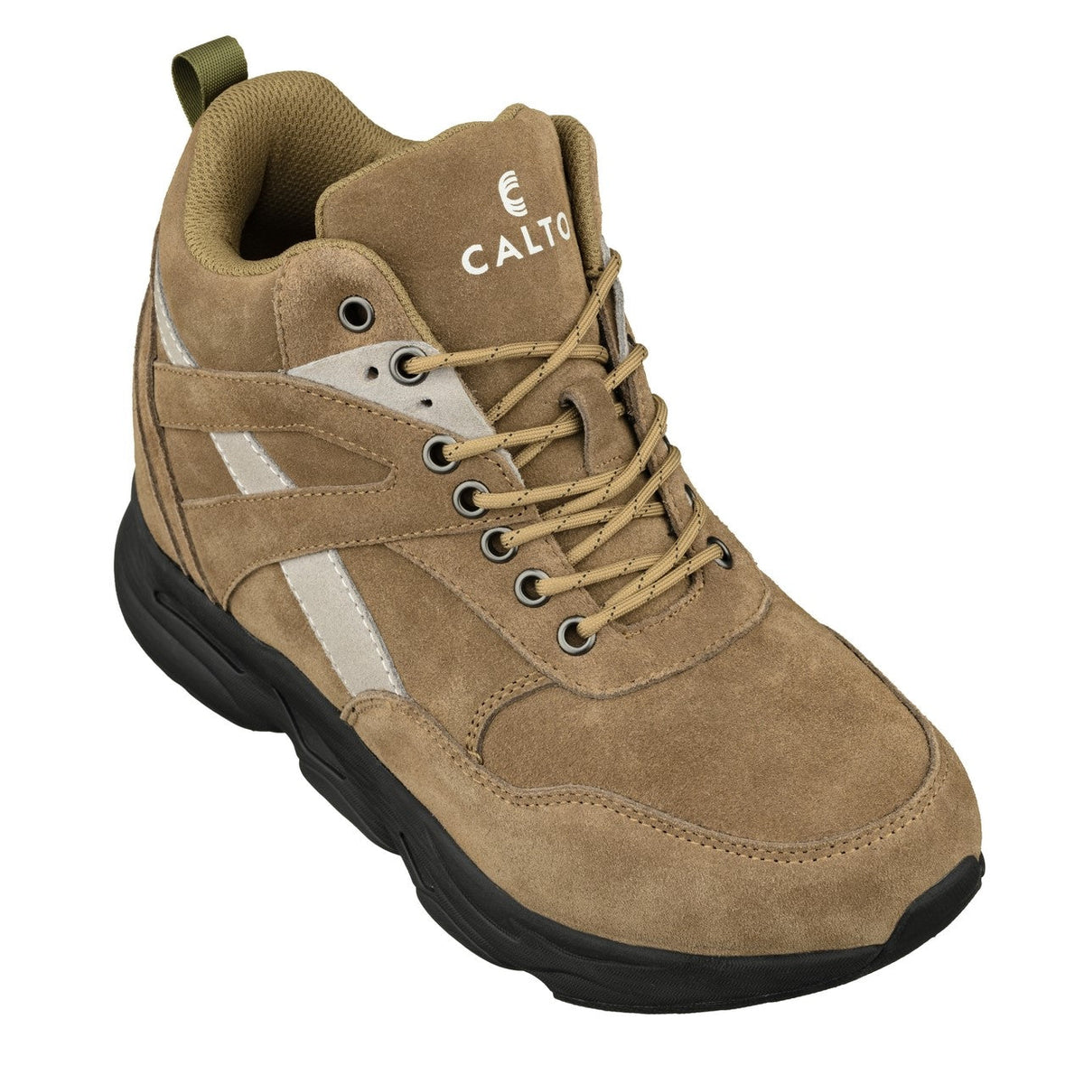 CALTO S33596 4-Inch Taller Olive Green Sneakers