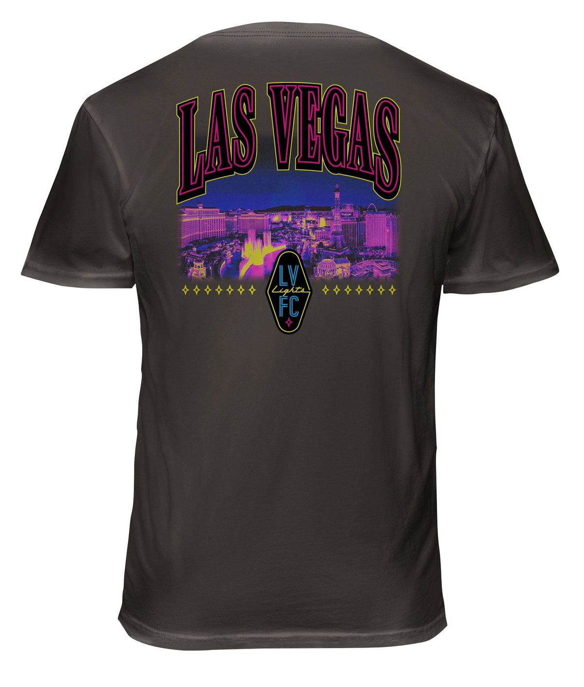 Las Vegas Lights Skyline Soft Wash Cotton T-Shirt - Graphite
