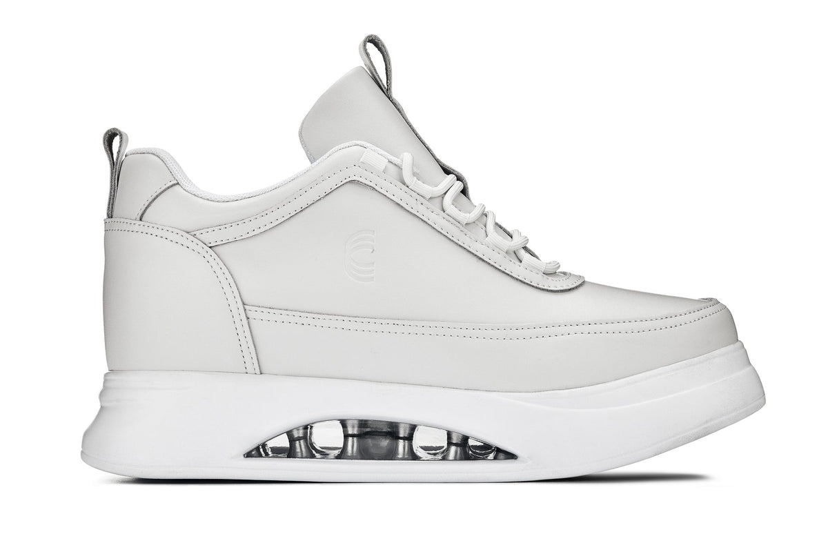 CALTO S4926 3.2-Inch Taller Bone/White Sole Chunky Elevated Platform Sneakers