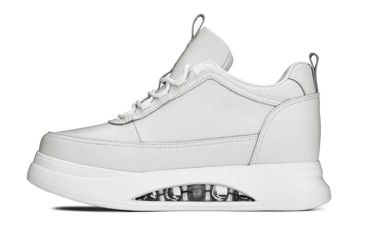 CALTO S4926 3.2-Inch Taller Bone/White Sole Chunky Elevated Platform Sneakers