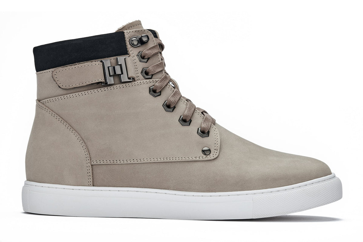 CALTO - T53122 - 2.6 Inches Taller (Taupe) - High top sneak-boot