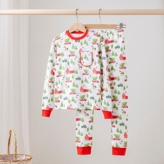 Christmas Tree Farm Organic Cotton Pajamas for Kids