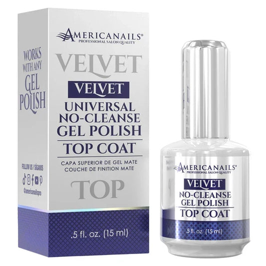 AmericaNails - No-Cleanse Gel Polish Top Coat, Velvet Finish, 0.5 oz