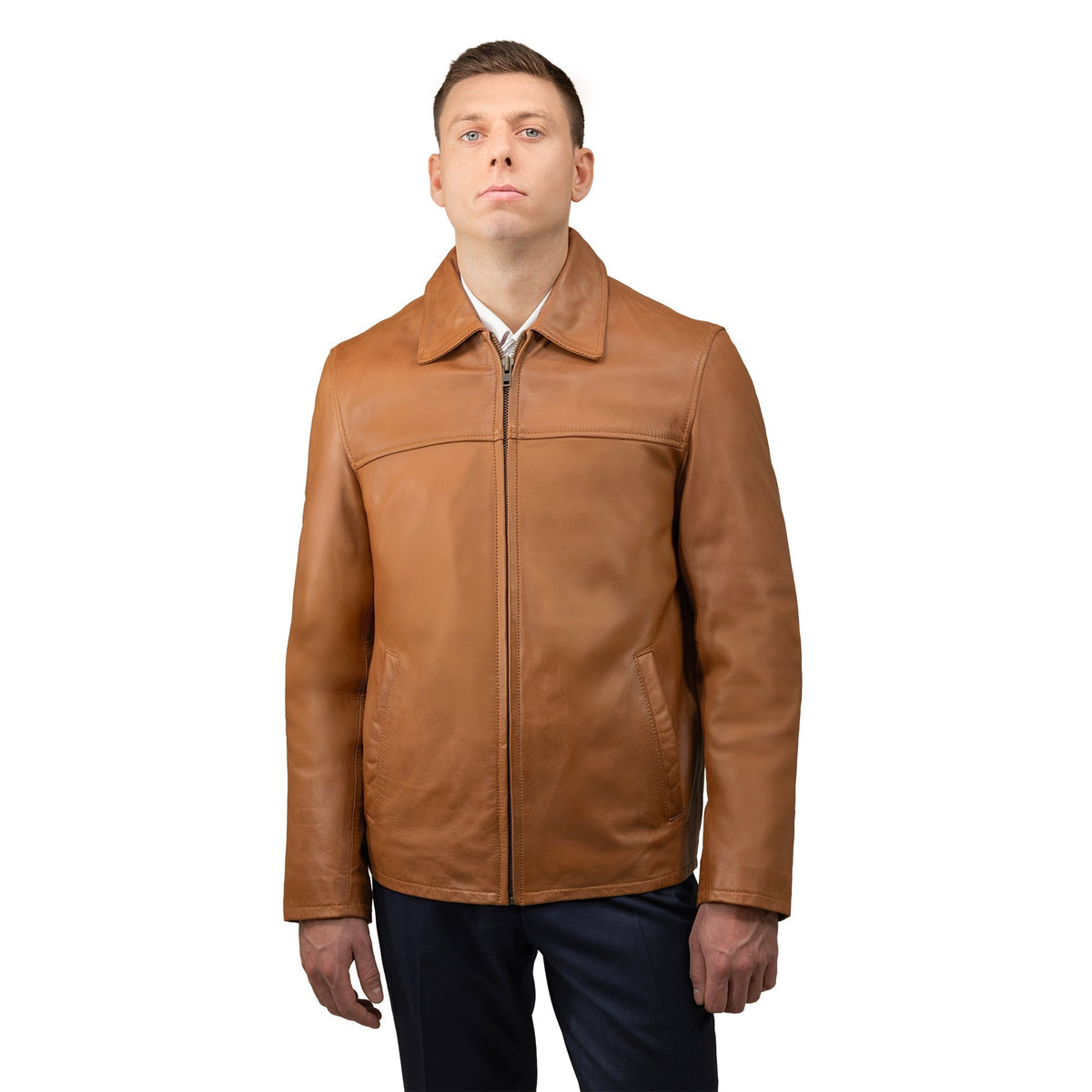 James Men's Leather Blazer Jacket