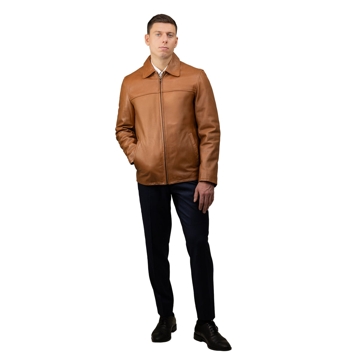 James Men's Leather Blazer Jacket