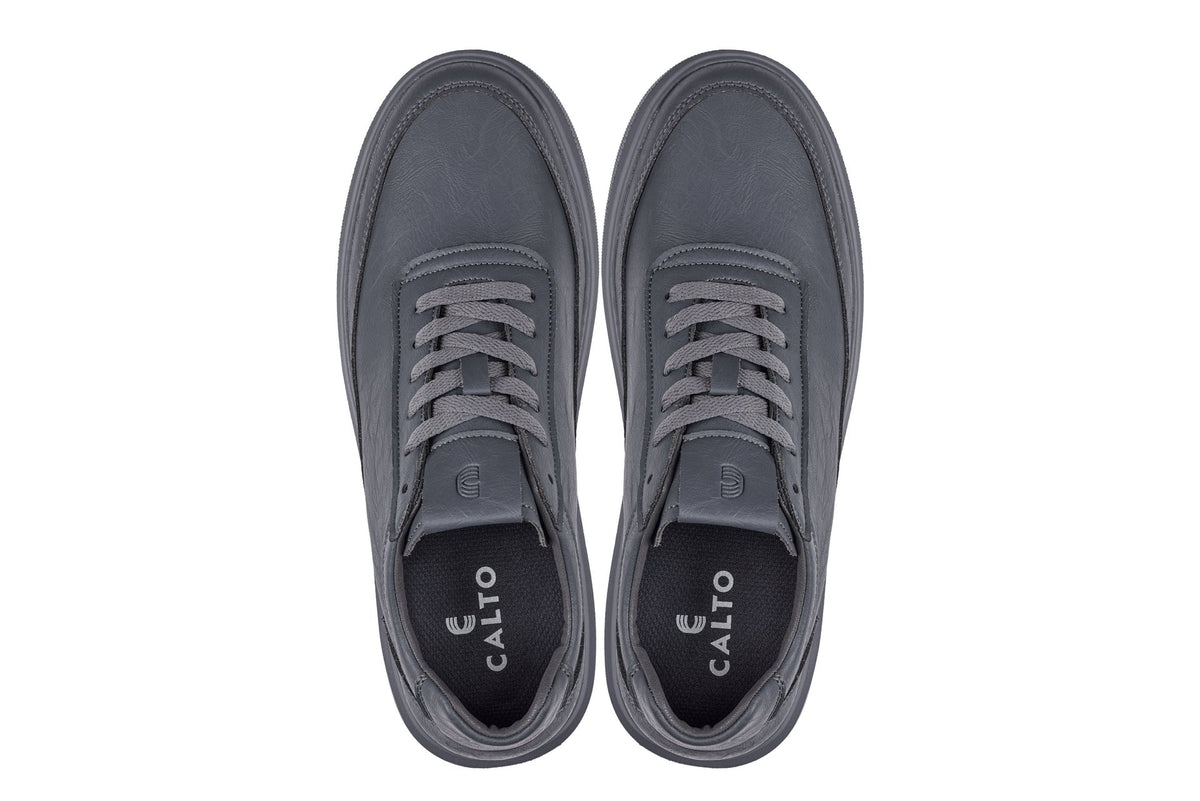 CALTO - X1649 - 2.8 Inches Taller (Iron Grey) - Lightweight Sneakers