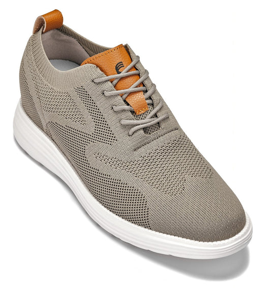 CALTO X2639 2.8-Inch Taller Khaki Green/Brown Lace-Up Casual Walker – Lightweight