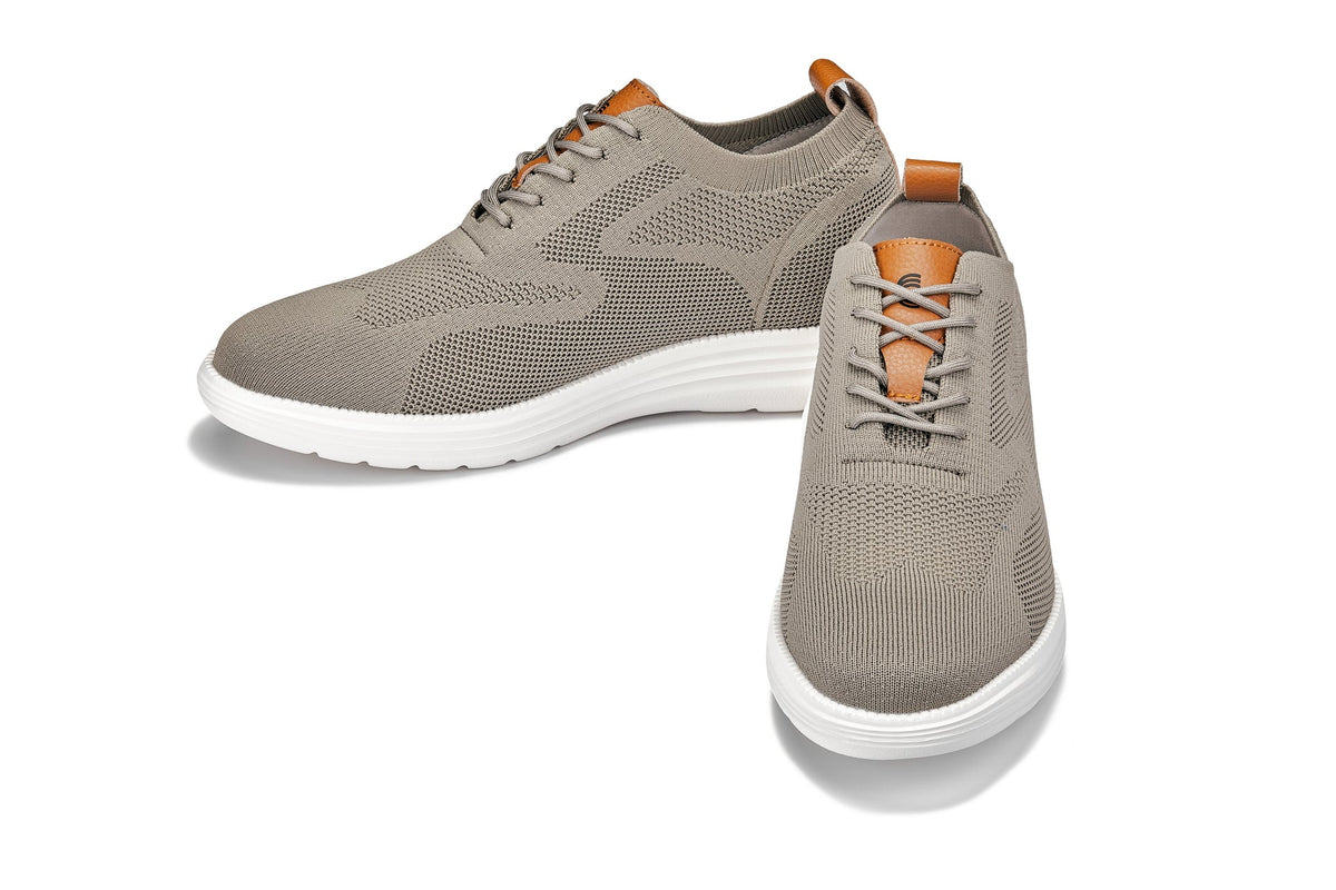 CALTO X2639 2.8-Inch Taller Khaki Green/Brown Lace-Up Casual Walker – Lightweight