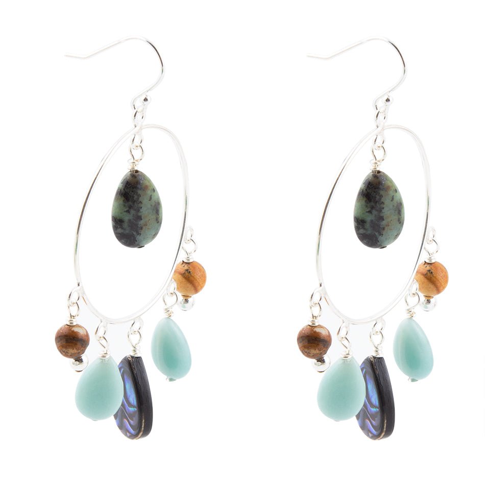 Ajo Abalone Sterling Silver Circle Earrings