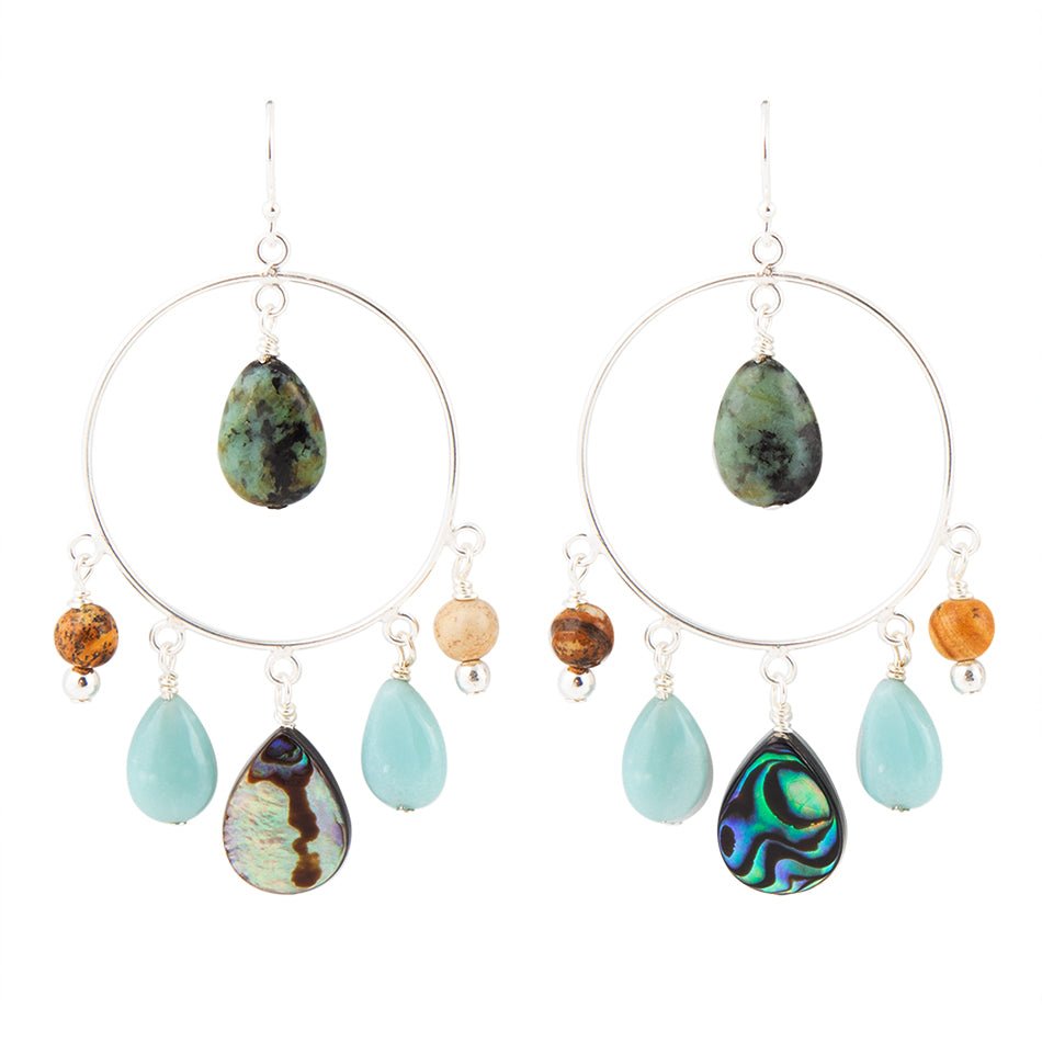 Ajo Abalone Sterling Silver Circle Earrings