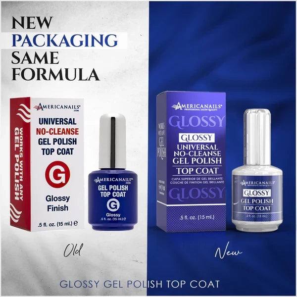 AmericaNails - No-Cleanse Gel Polish Top Coat | Glossy, 0.5 oz